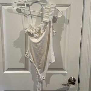 H&M One Shoulder Ruffle Bodysuit